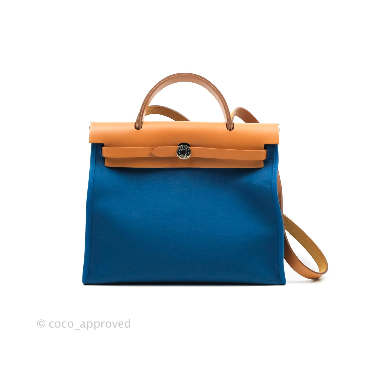 Hermès Herbag Zip 31 Outremer Nature Leather Palladium Hardware