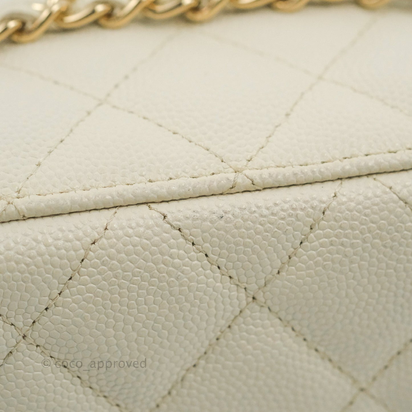 Chanel Classic Vanity with Chain Ivory Caviar Gold Hardware
