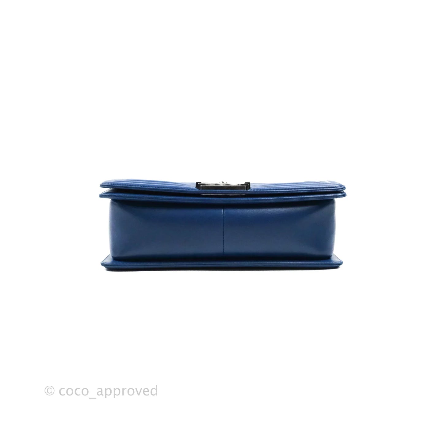 Chanel Quilted Medium Boy Blue Calfskin Ruthenium Hardware