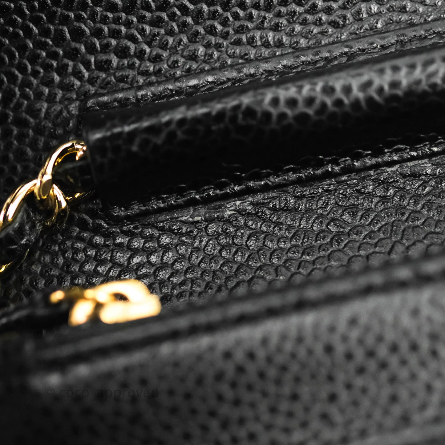 Chanel Quilted Wallet on Chain WOC Black Caviar Gold Hardware