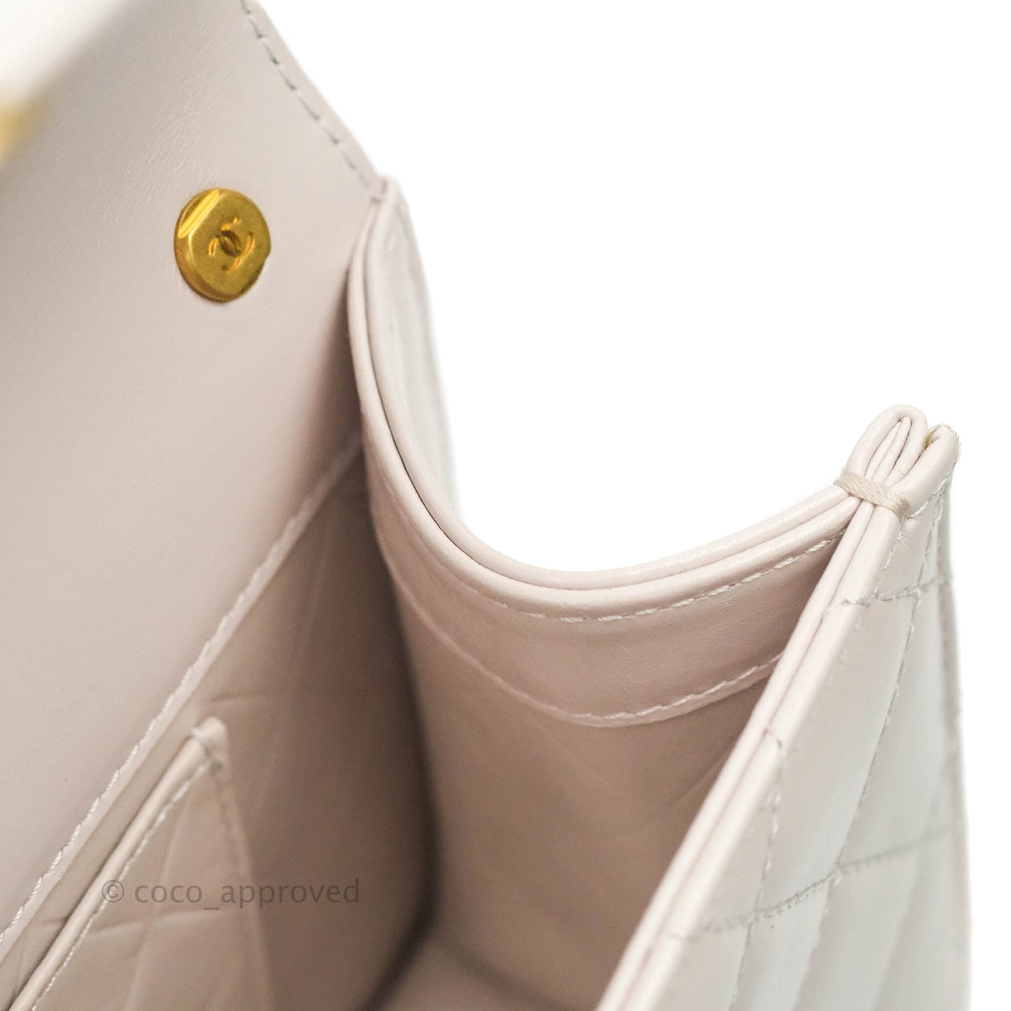 Chanel Mini Flap Light Lilac Glazed Calfskin Aged Gold Hardware