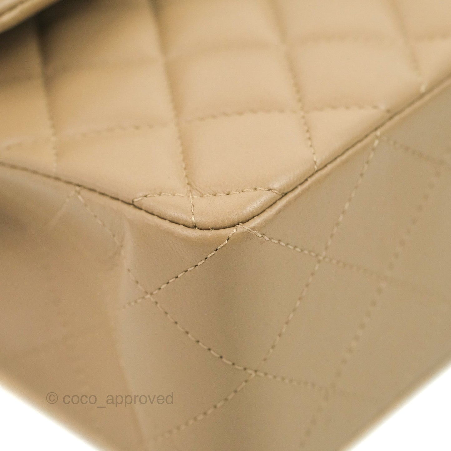 Chanel Small Classic Quilted Flap Dark Beige Lambskin Gold Hardware