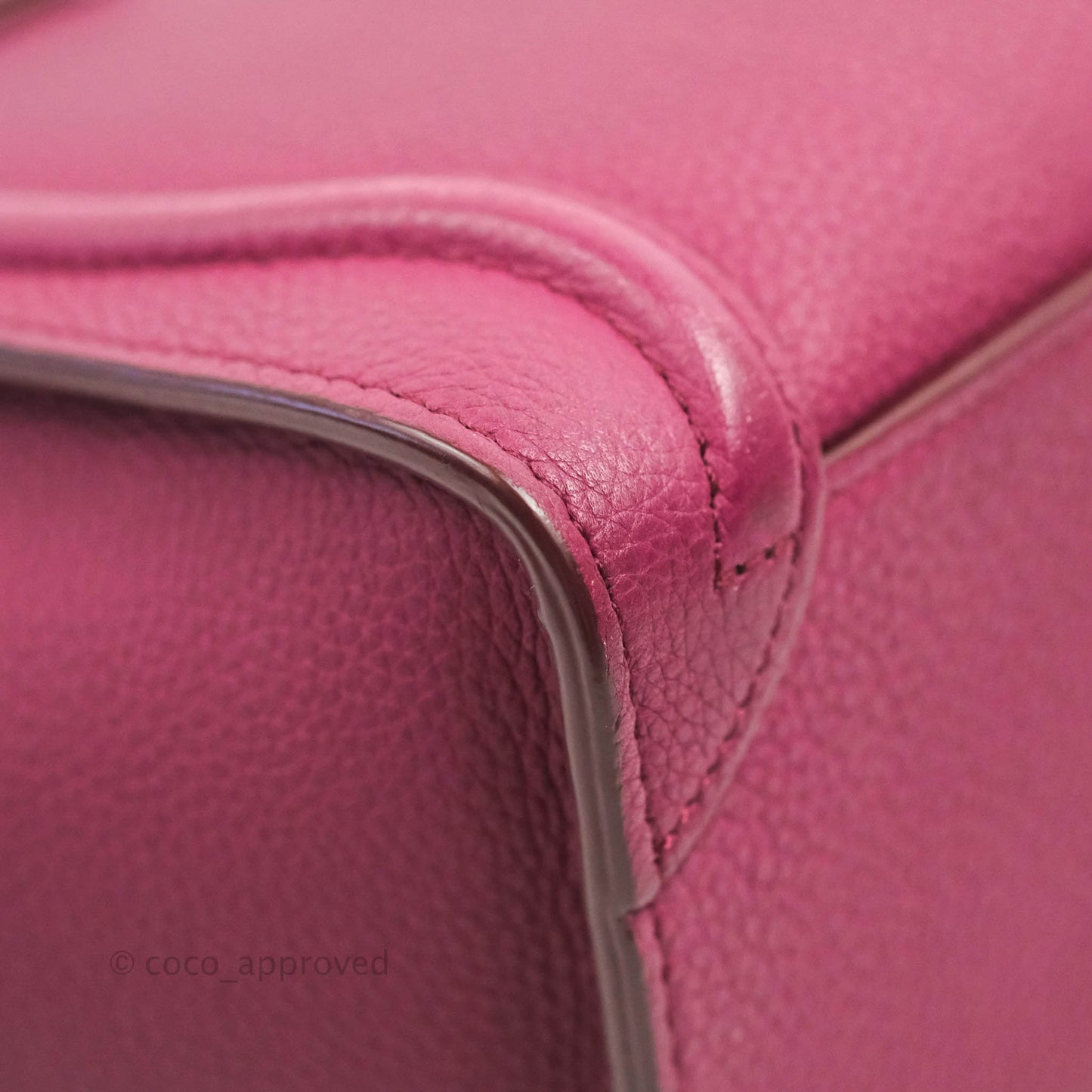 Celine Nano Luggage Plum Drummed Calfskin