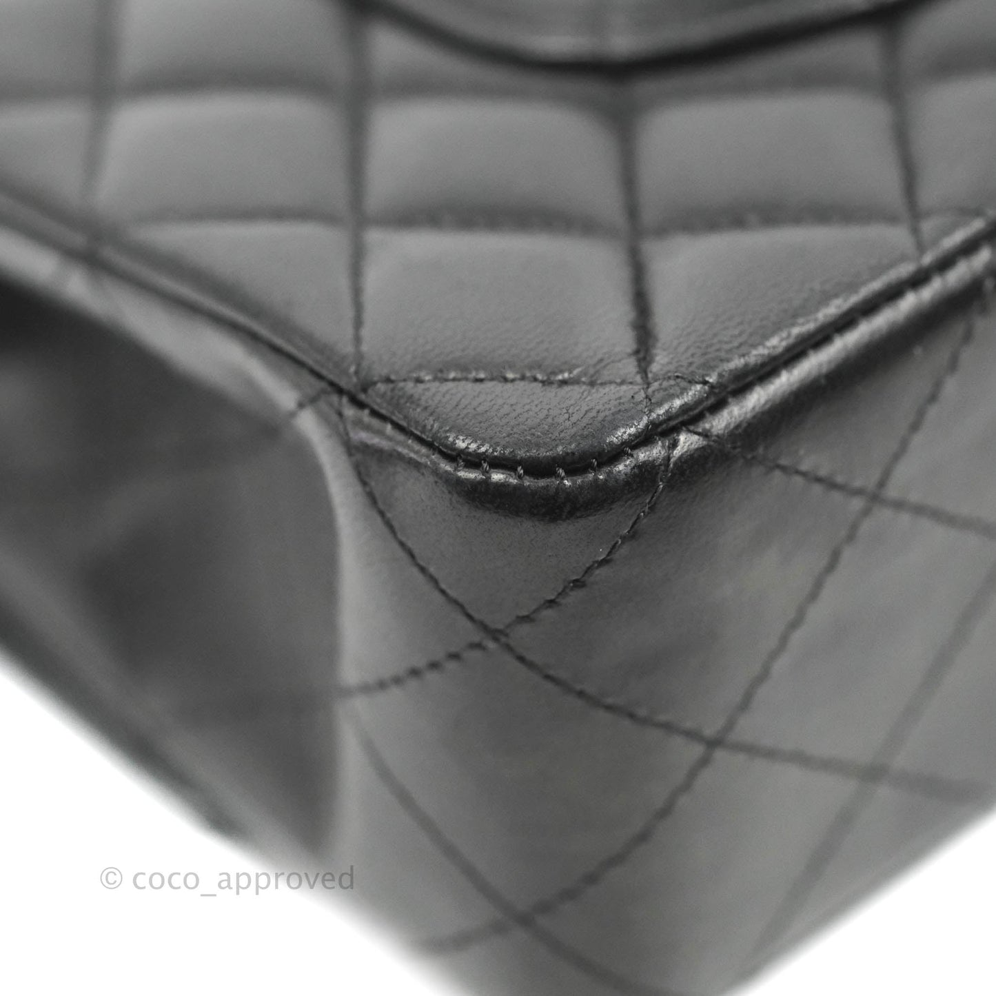 Chanel Classic M/L Medium Flap Quilted Black Lambskin Gold Hardware