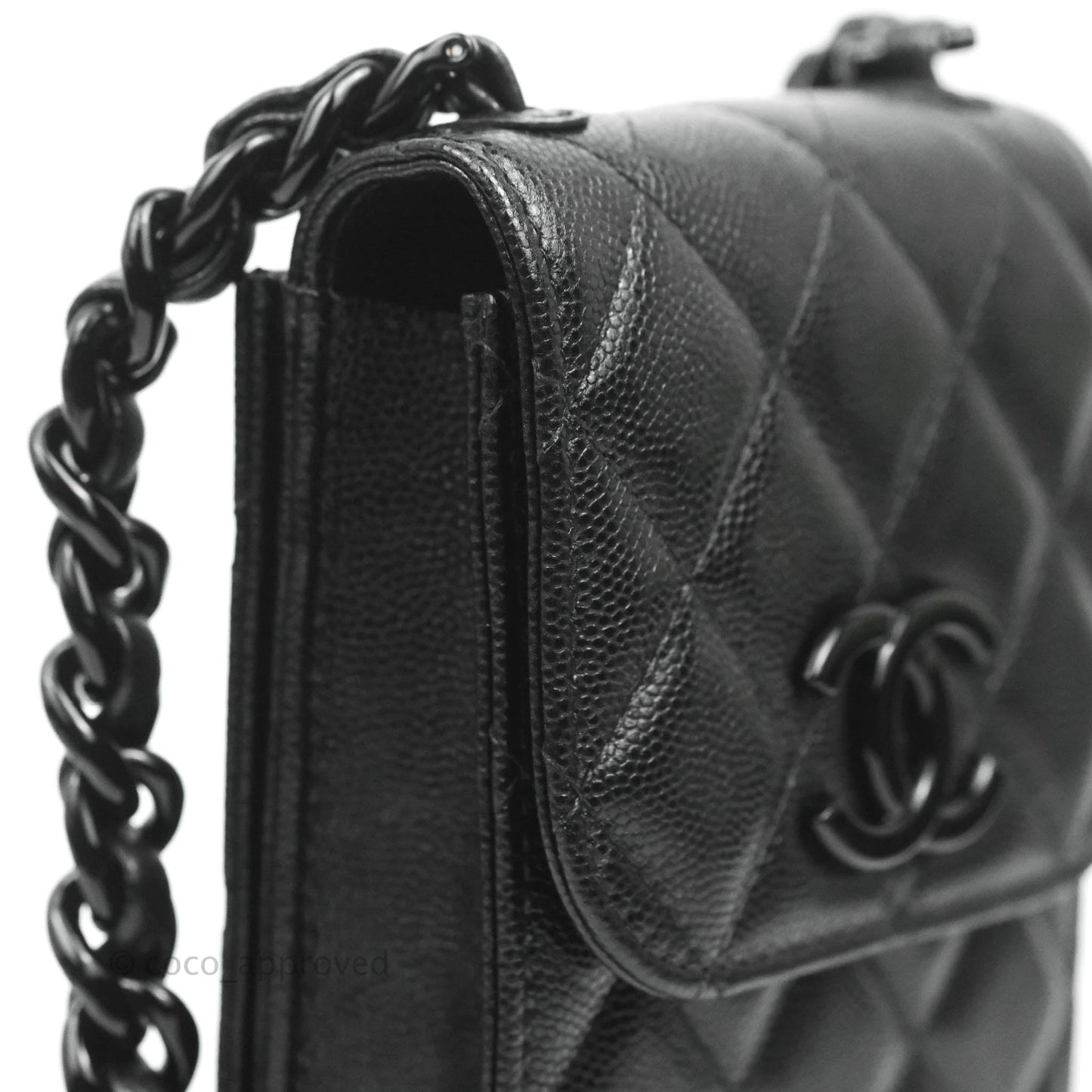 Chanel Quilted So Black Phone Holder Incognito Hardware