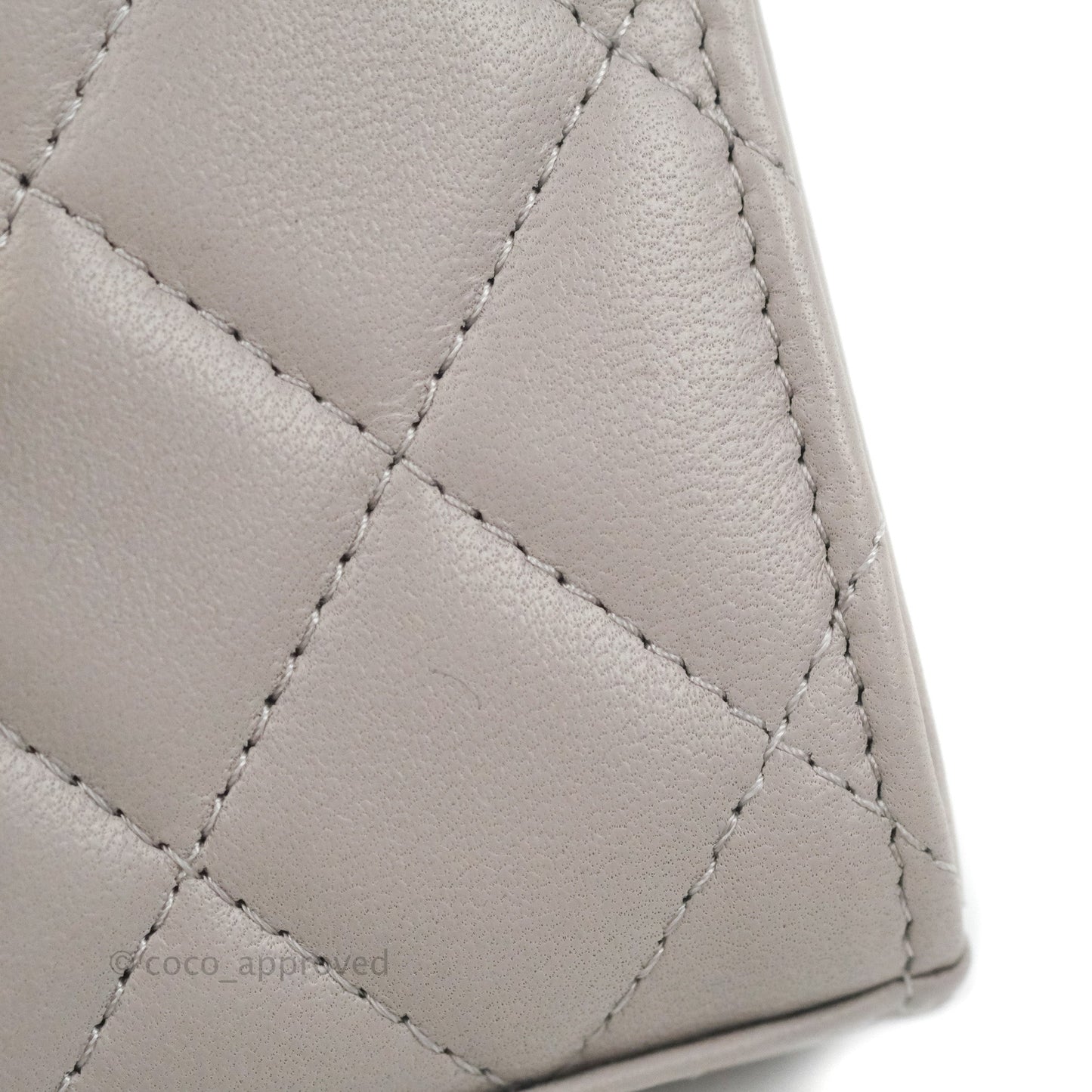 Chanel Mini Quilted Trendy CC Clutch With Chain Grey Lambskin Gold Hardware