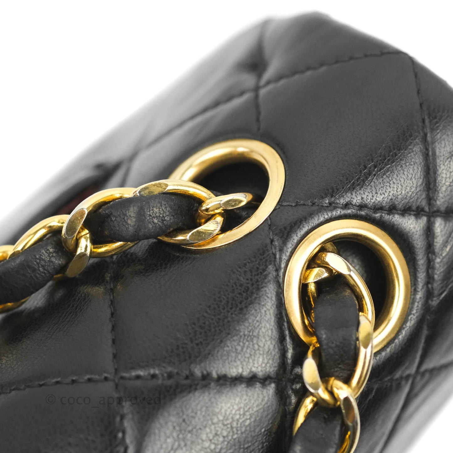 Chanel Classic Vintage Small S/M Flap Black Lambskin 24K Gold Hardware