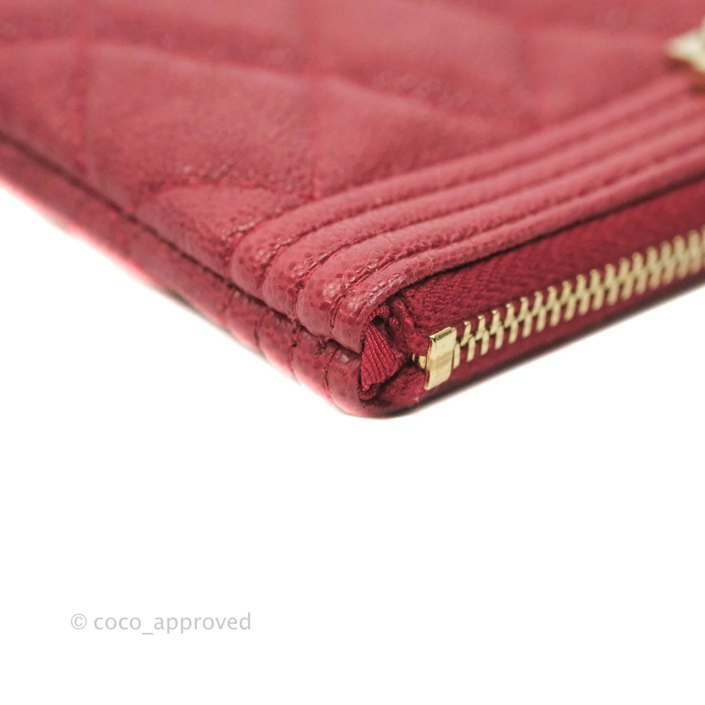 Chanel Mini Boy O Case Red Aged Caviar Gold Hardware