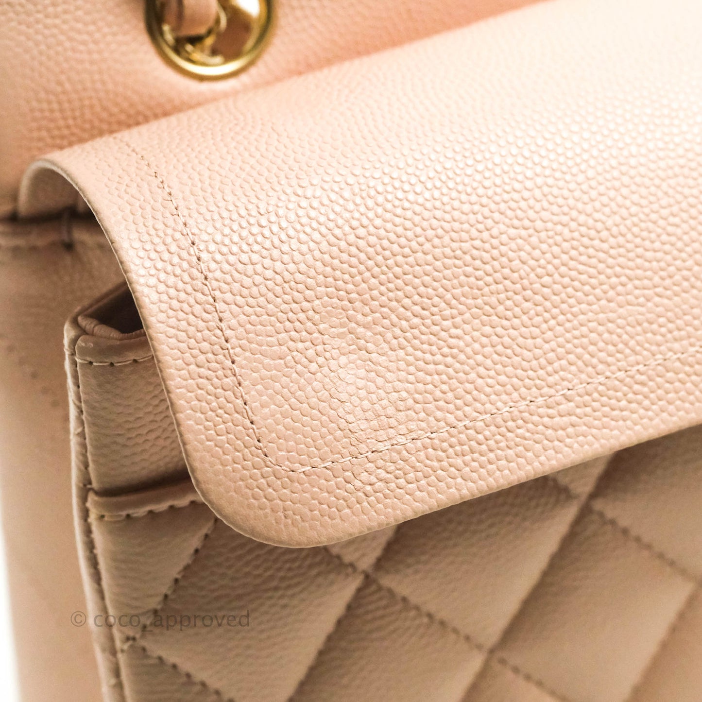 Chanel Small Classic Quilted Flap Rose Clair Pink Caviar Gold Hardware 21C