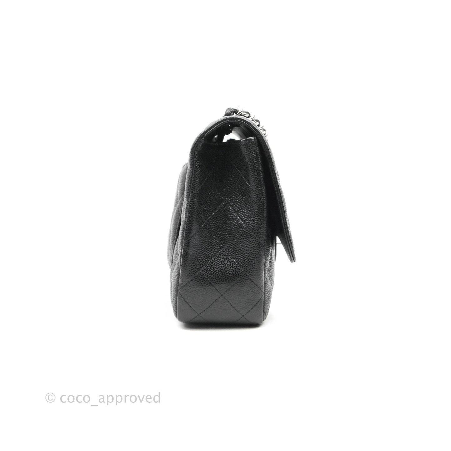 Chanel Jumbo Single Flap Black Caviar Silver Hardware⁣⁣