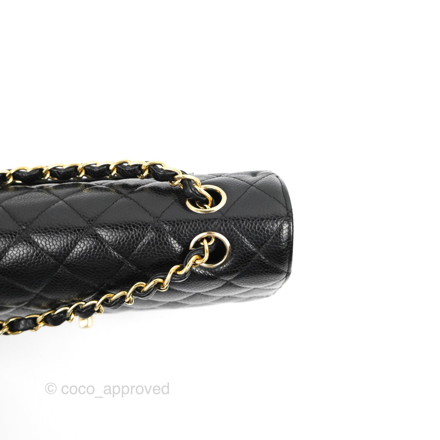 Chanel Classic M/L Medium Flap Quilted Black Caviar 24K Gold Hardware