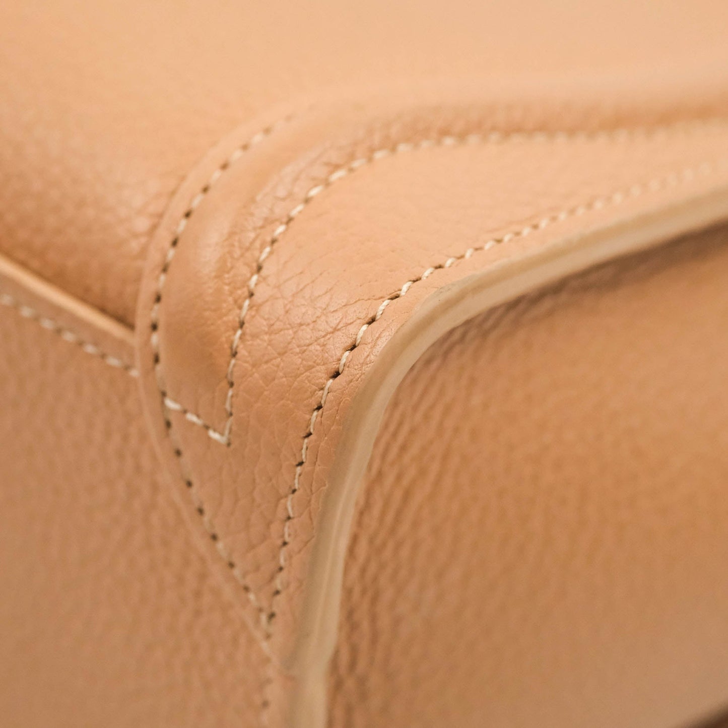 Celine Nano Luggage Drummed Beige Pink Calfskin