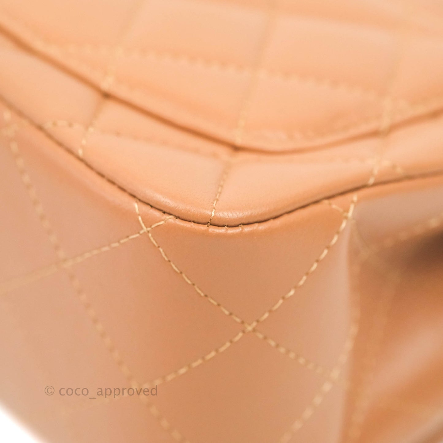 Chanel Classic Quilted Mini Square Caramel Dark Beige Lambskin Gold Hardware
