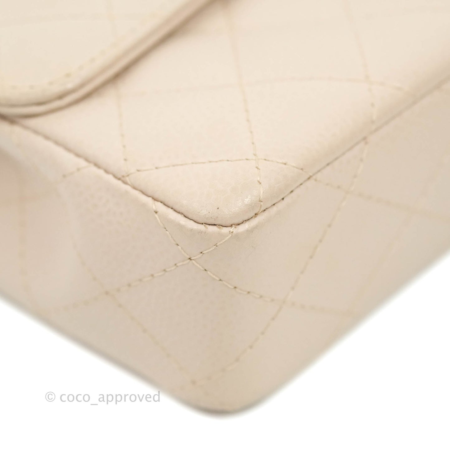 Chanel Quilted East West Flap Pale Pink Caviar Silver Hardware