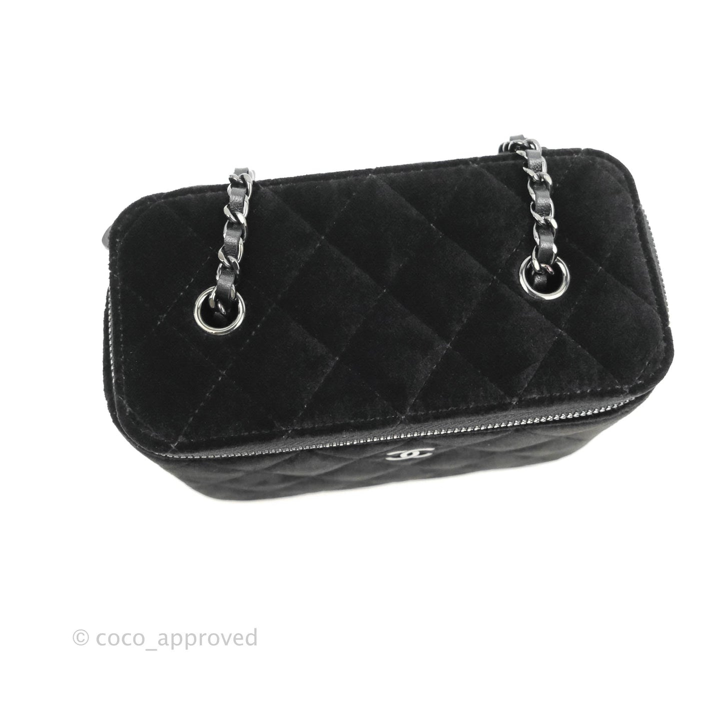 Chanel Vanity with Classic Chain Black Velvet Black Hardware