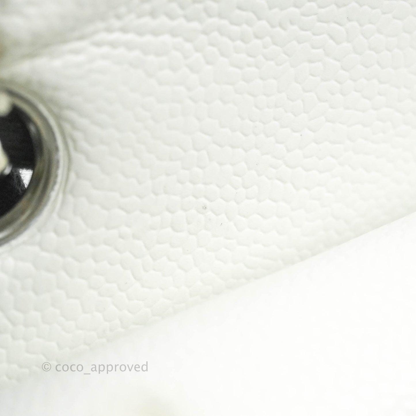 Chanel Classic M/L Medium Double Flap White Caviar Silver Hardware