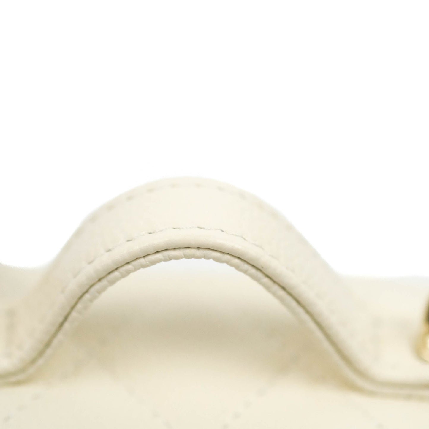 Chanel Quilted Small Handle With Care Vanity Case With Chain White Caviar Gold Hardware