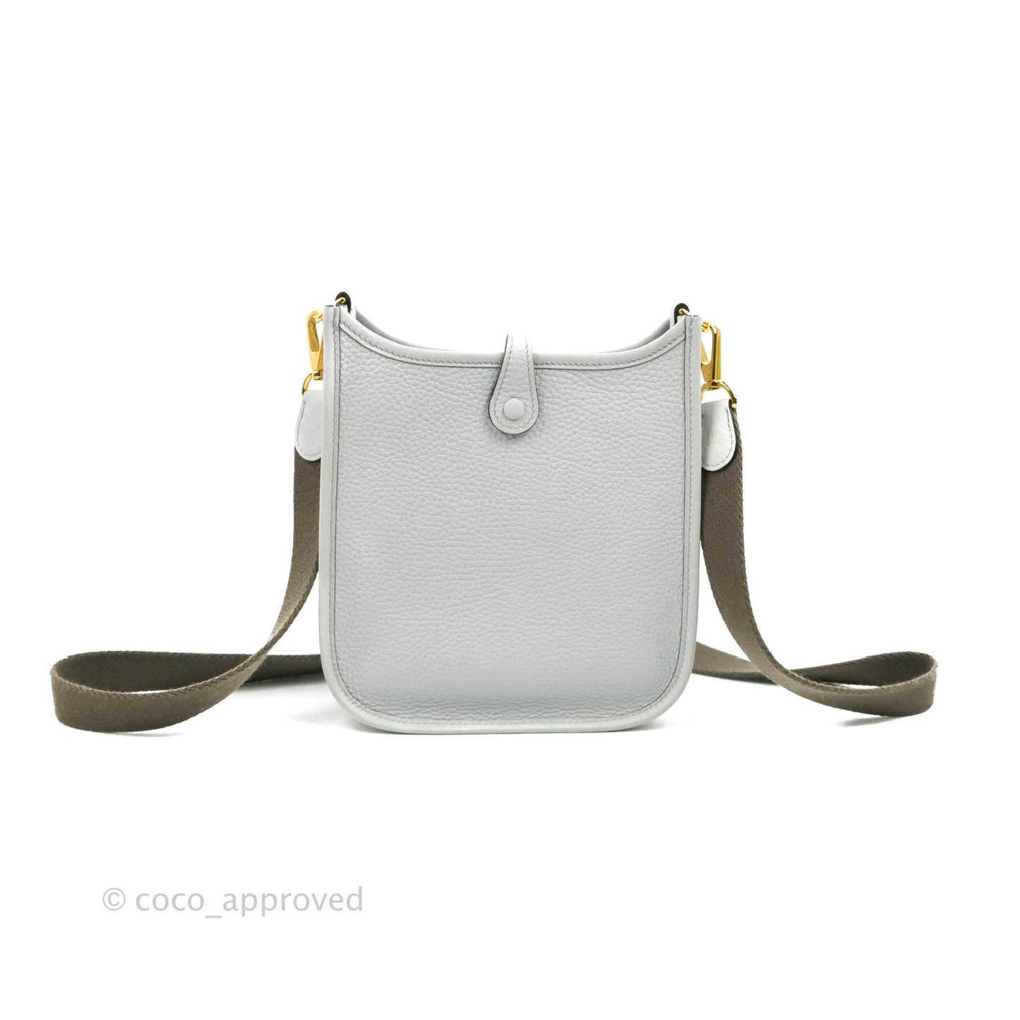 Hermès Mini Evelyne Amazone 16 Bleu Pale 08/ Gris Etain 8F Gold Hardware