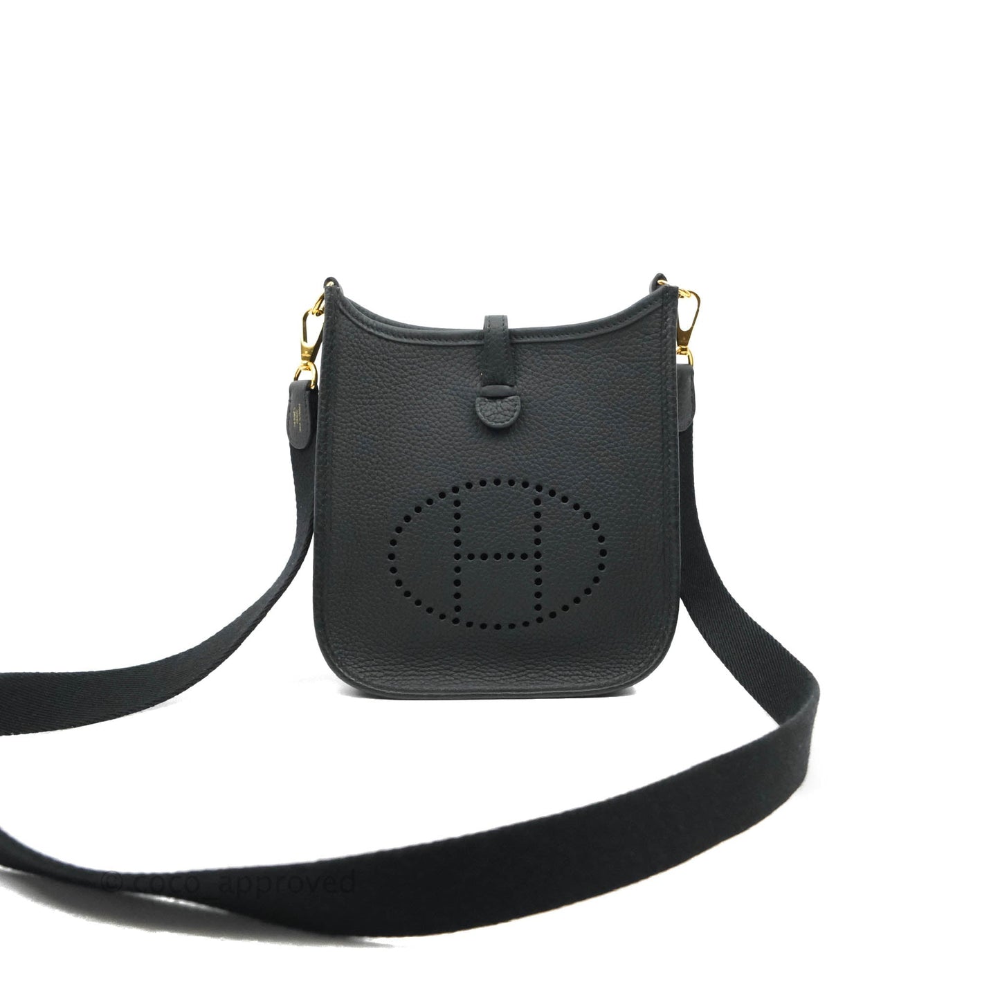 Hermès Clemence Mini Evelyne TPM Black Gold Hardware