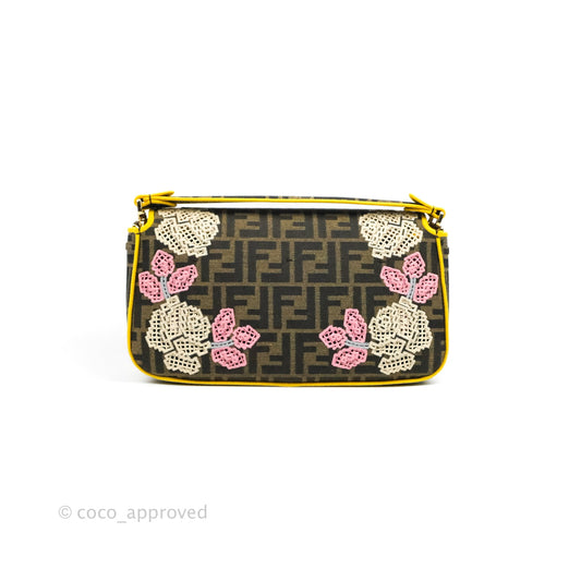 Fendi Medium Embroidered FF Fabric Baguette Bag Multicolour Gold Hardware