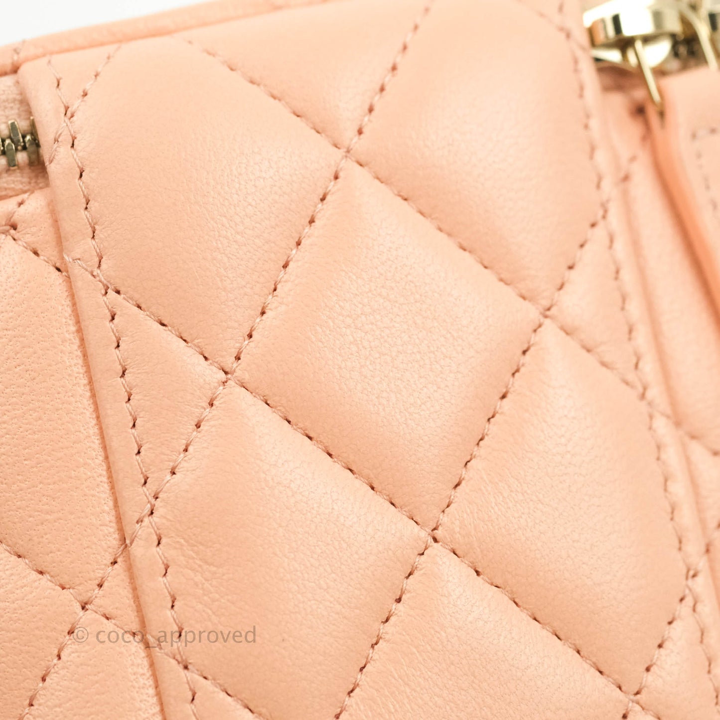 Chanel Classic Mini Pearl Crush Vanity With Chain Pink Lambskin Aged Gold Hardware