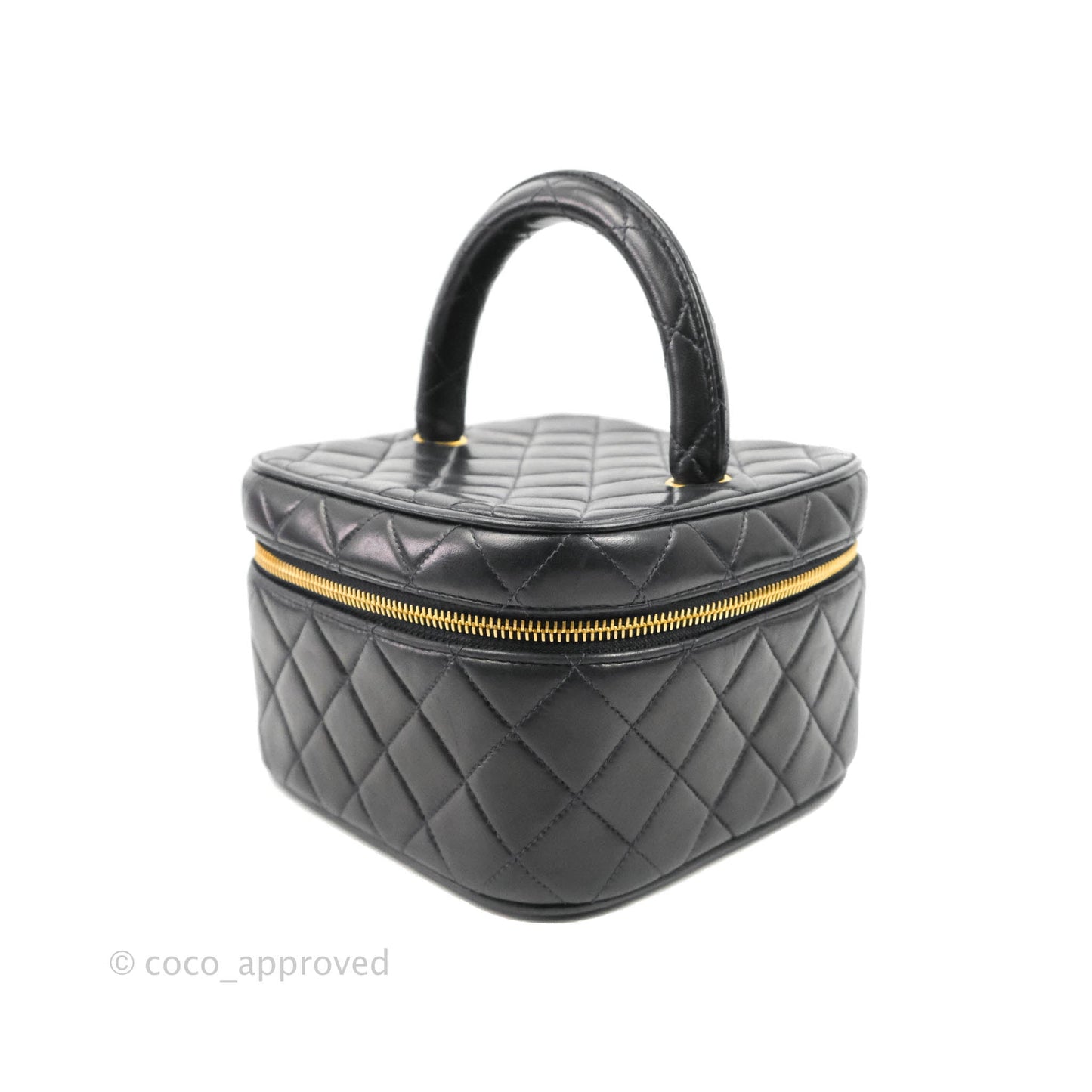 Chanel Vintage Vanity Case Very Dark Navy Lambskin
