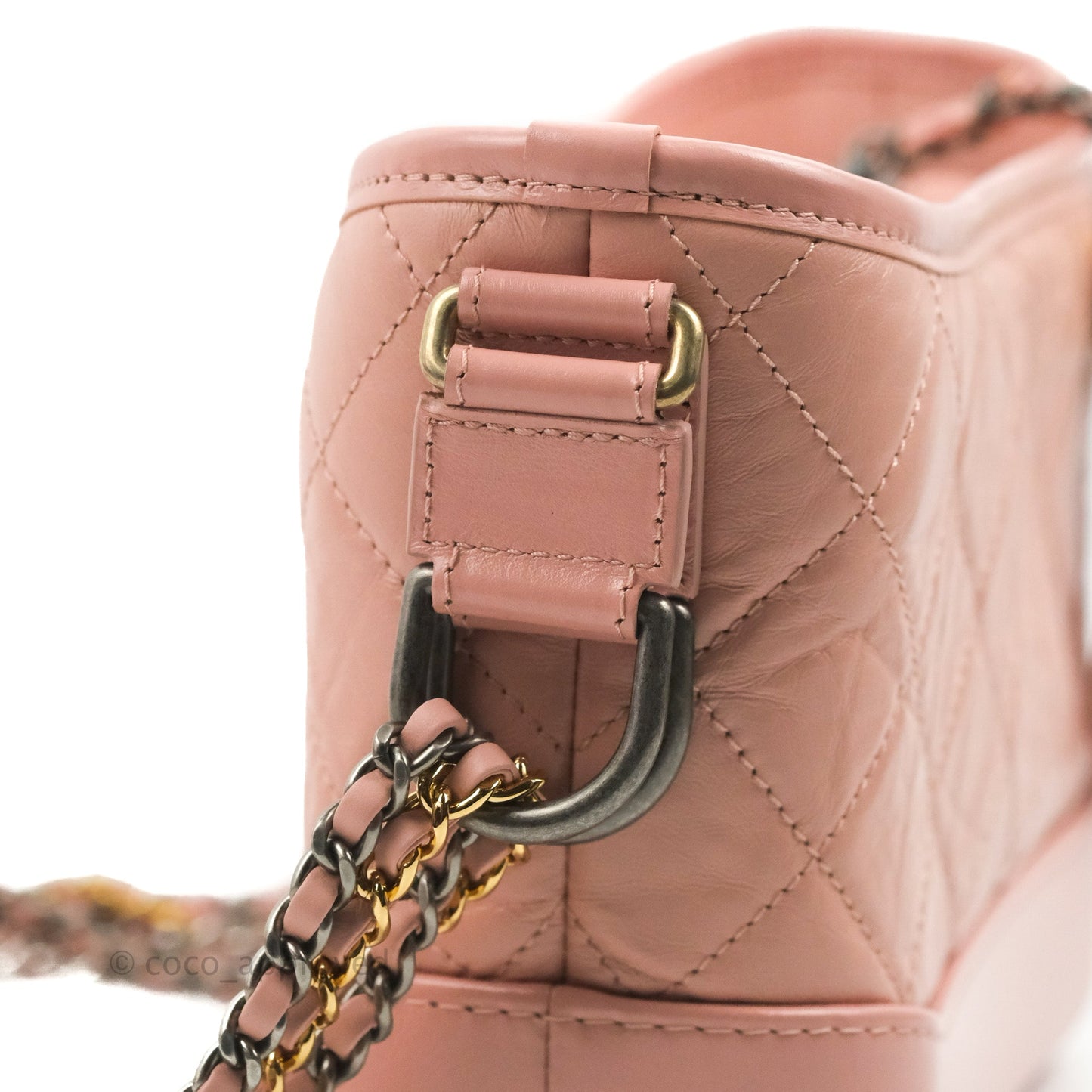 Chanel Small Gabrielle Hobo Quilted Pink Aged Calfskin