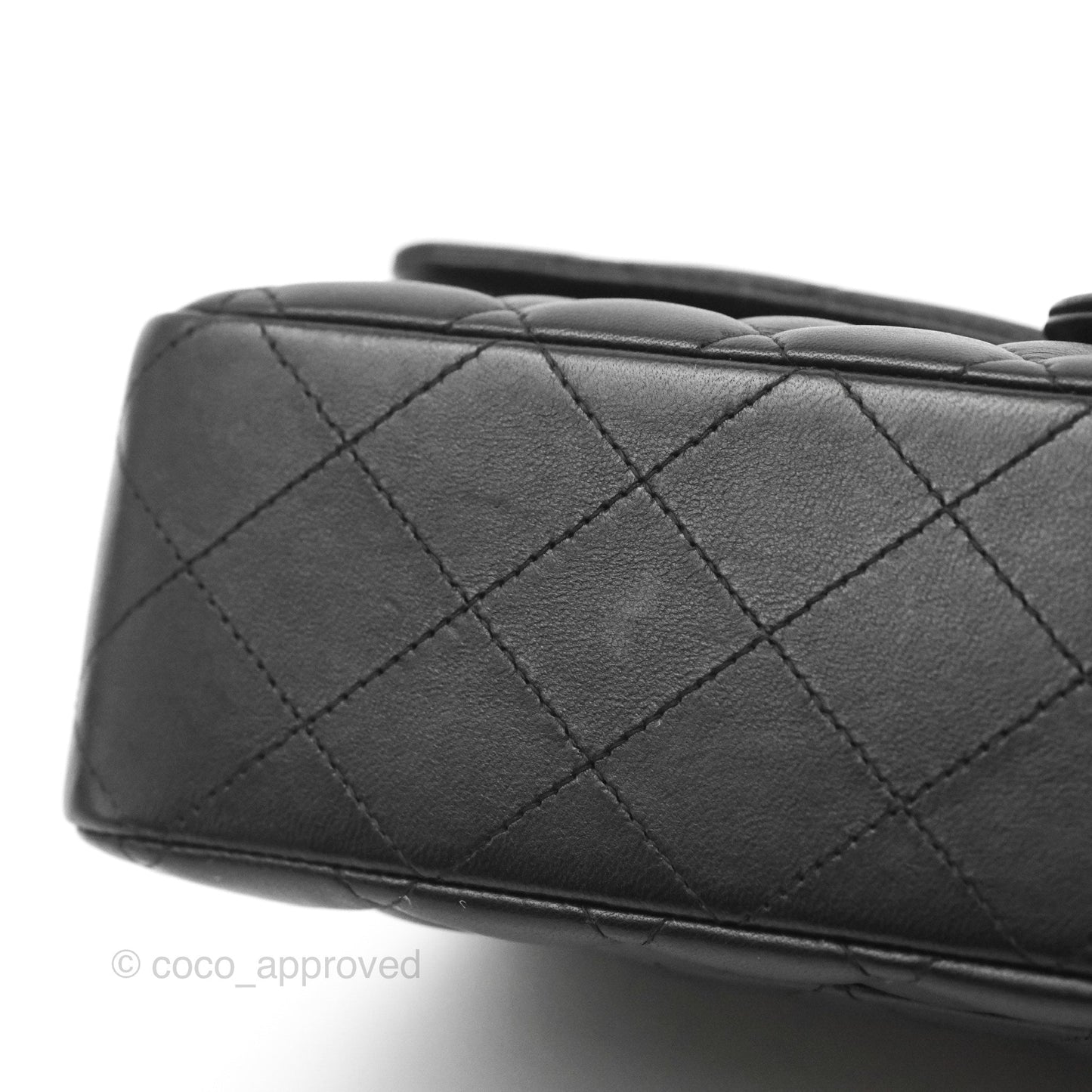 Chanel Classic M/L Medium Flap Quilted Black Lambskin Gold Hardware