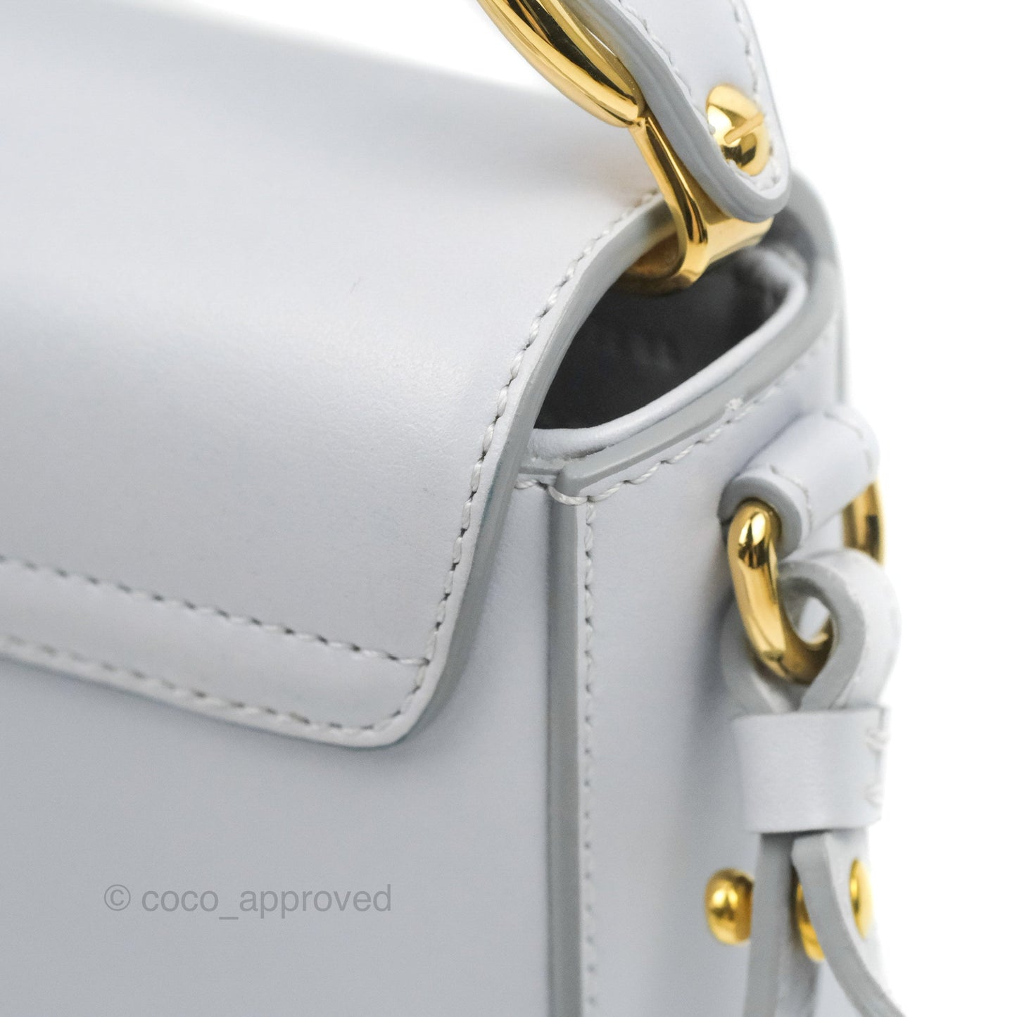 Chloé Mini C Bag Light Cloud Shiny/Suede Calfskin