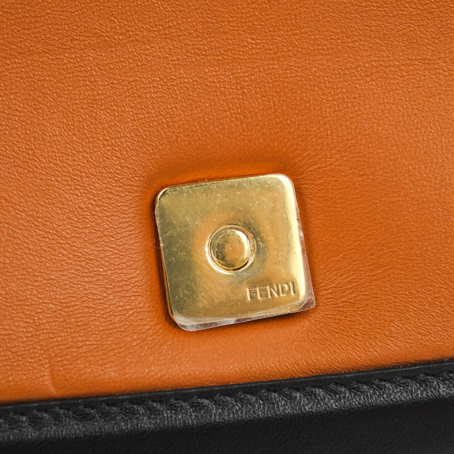 Fendi Mini Baguette Chain Bag Bi-Color Brown/Black Nappa
