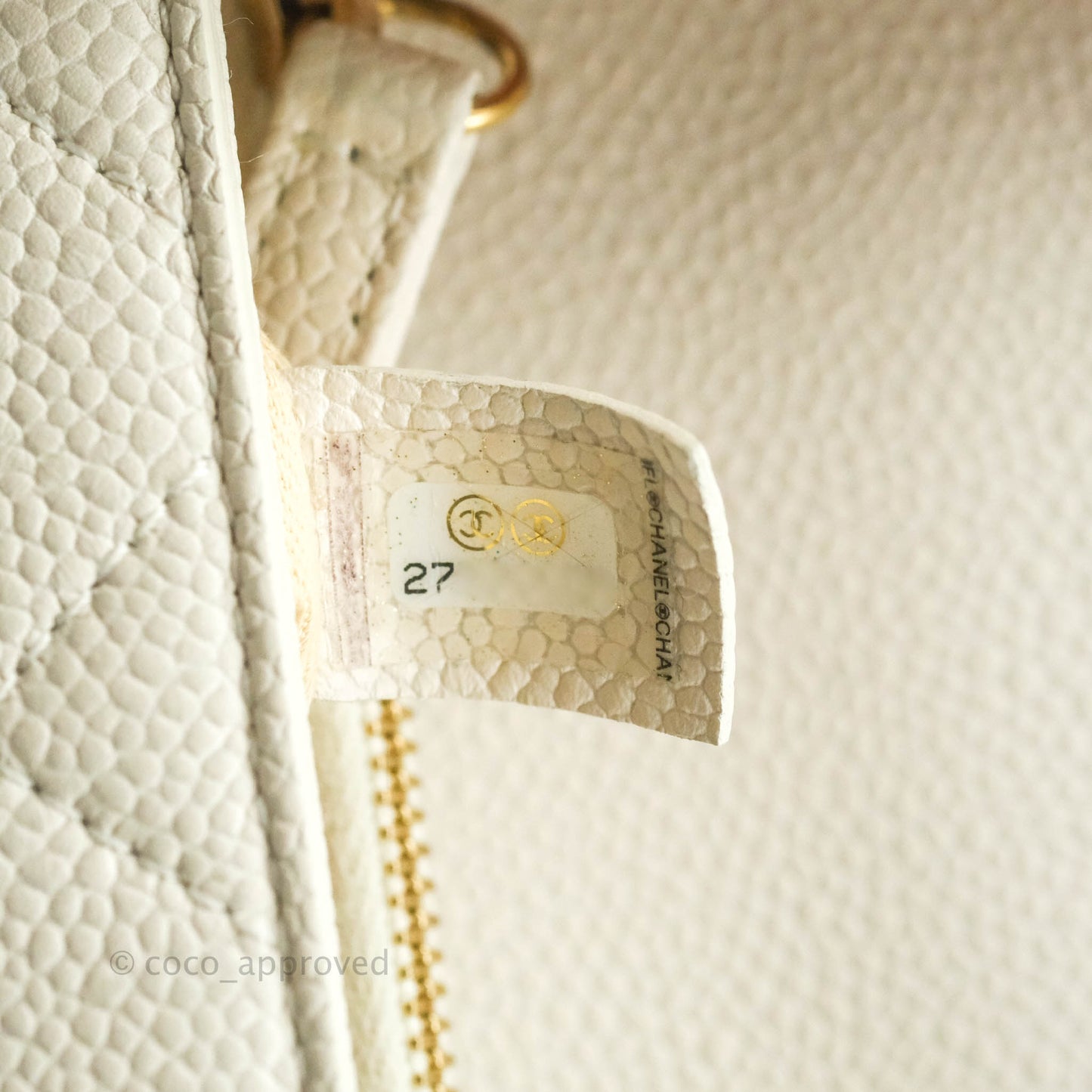 Chanel Chic Affinity Small Grained Calfskin Ivory Gold Hardware