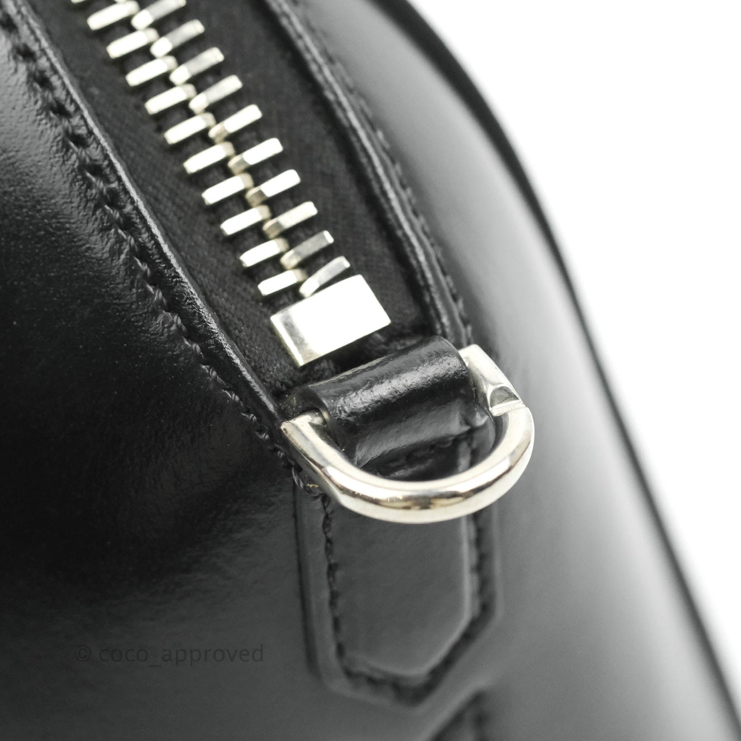 Givenchy Antigona Black Glazed Calfskin Silver Hardware