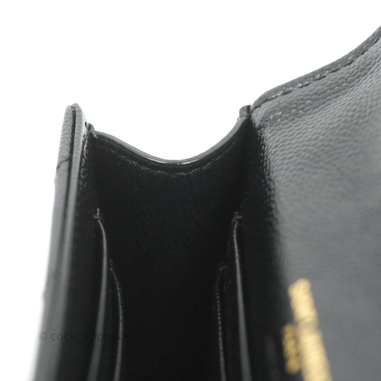 Saint Laurent Monogramme Envelope Wallet Black Grained Calfskin Gold Hardware