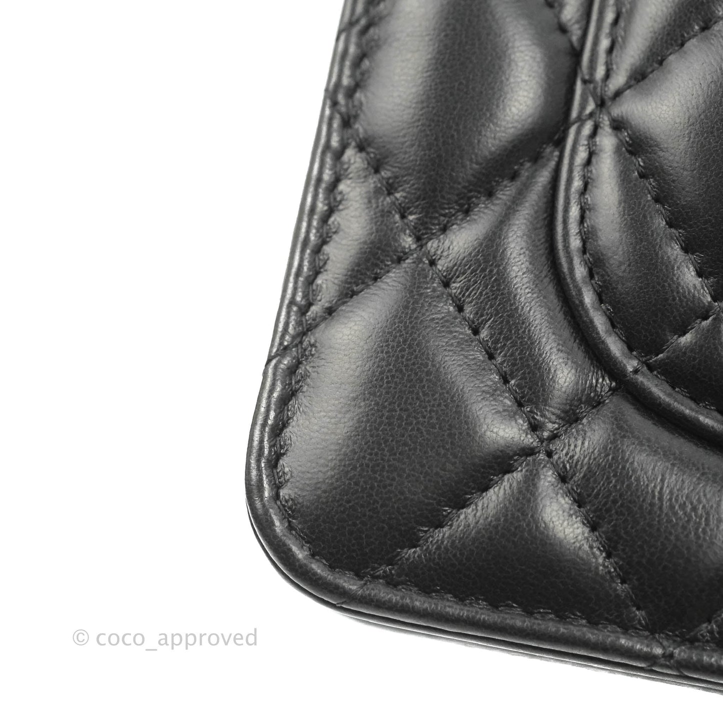 Chanel Quilted Wallet on Chain WOC Adjustable Chain Black Lambskin Aged Gold Hardware 22K