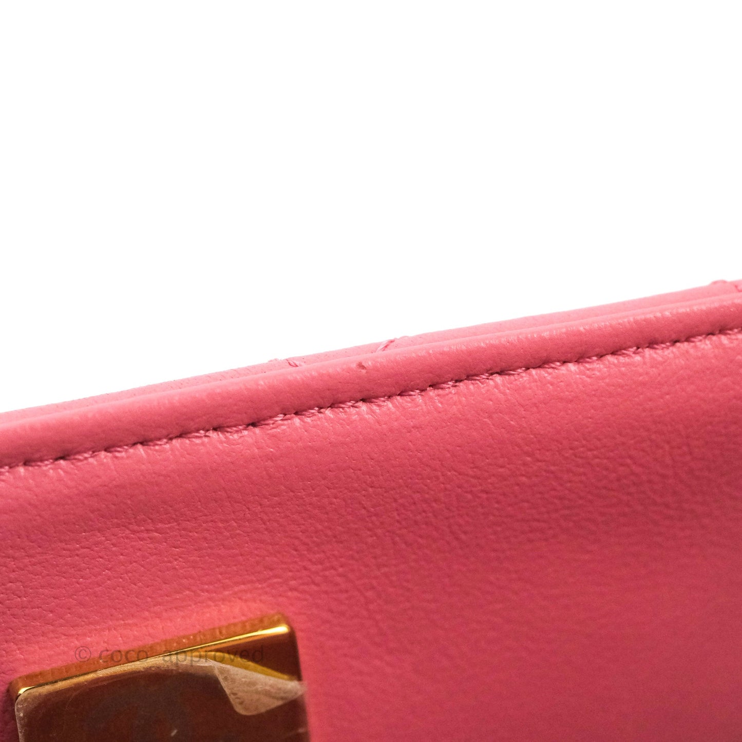 Chanel Top Handle Mini Rectangular Flap Bag Pink Lambskin Gold Hardware With Twilly