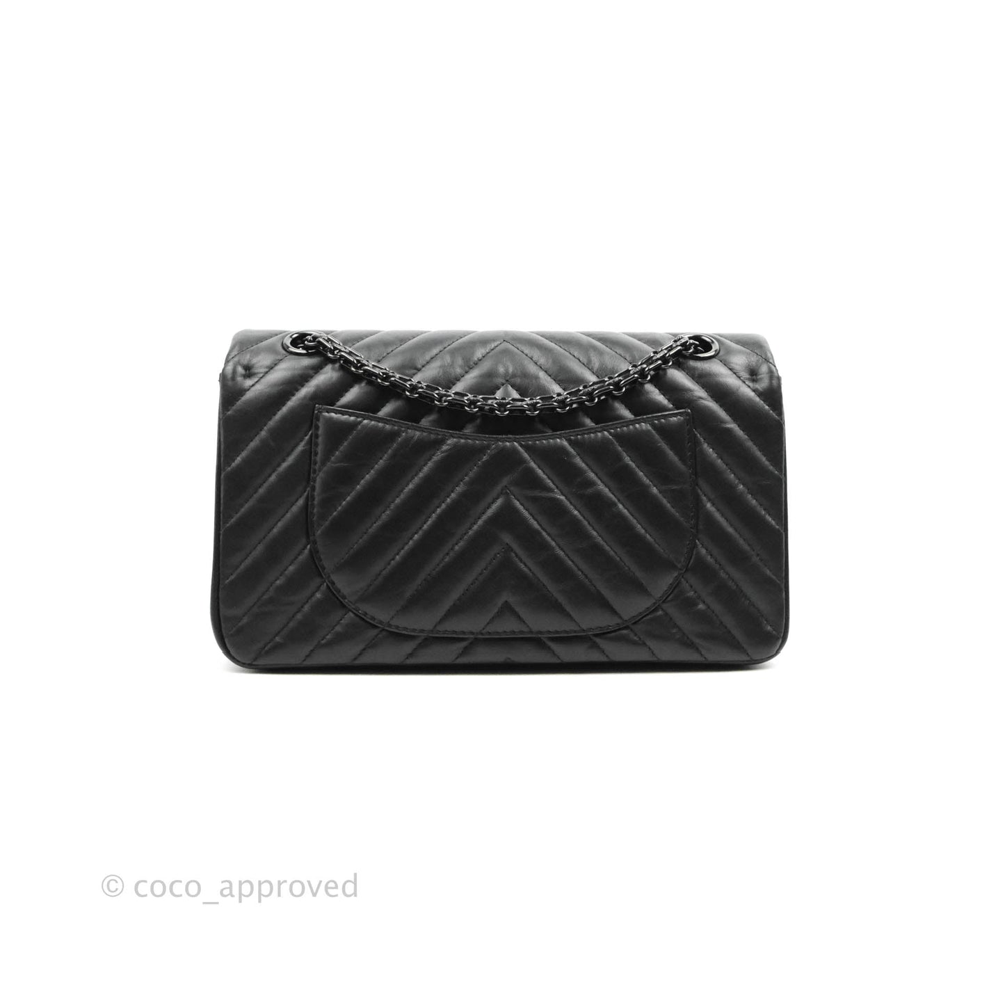 Chanel Reissue 225 Chevron Aged Calfskin So Black