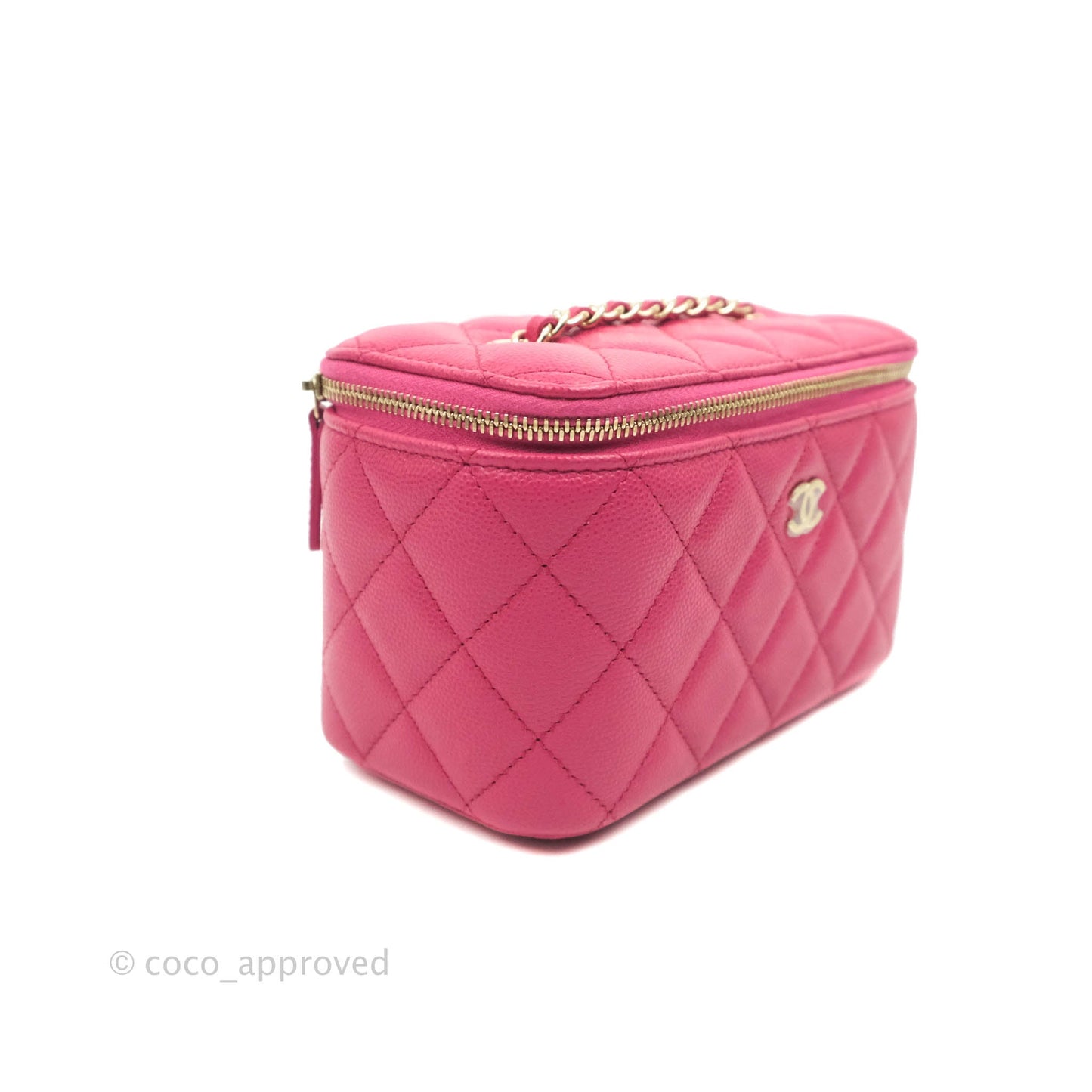 Chanel Vanity with Classic Chain Pink Caviar Gold Hardware