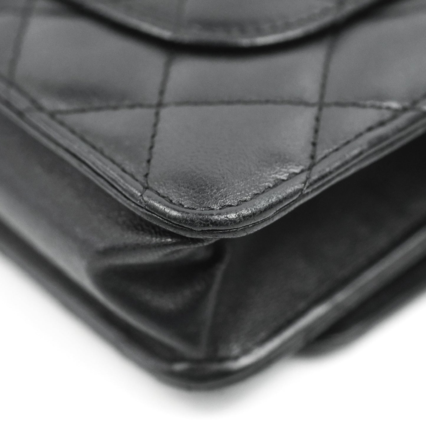 Chanel Quilted Classic WOC Black Lambskin Silver Hardware