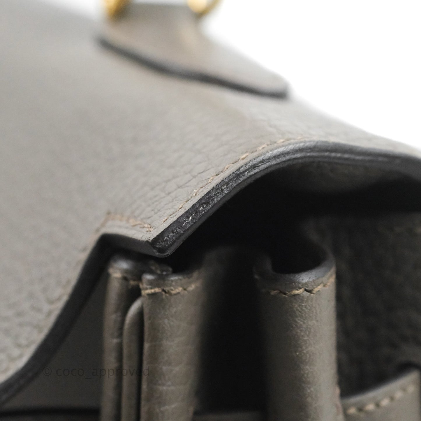 Hermès Kelly 35 Retourne Etain Clemence Gold Hardware