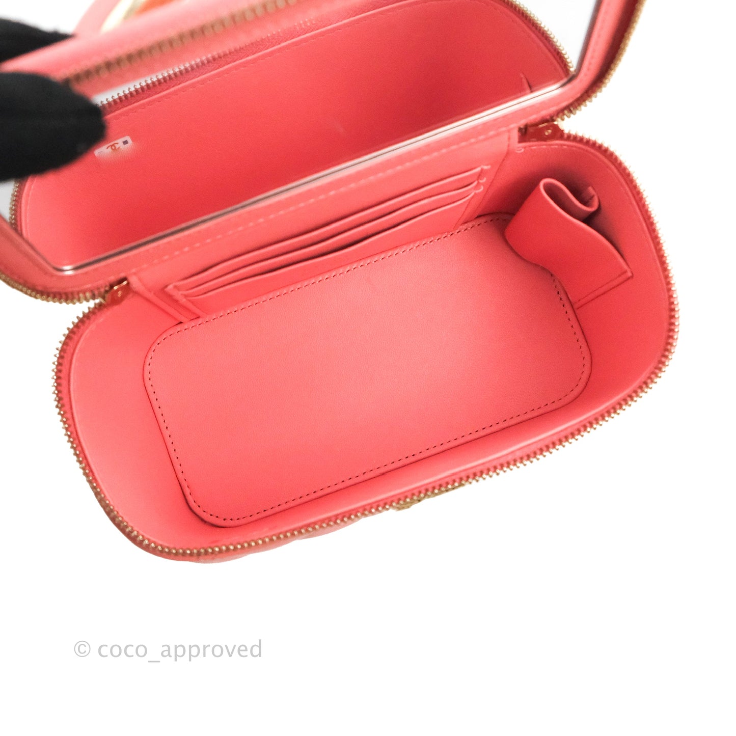 Chanel Vanity Rectangular Top Handle Pink Lambskin Gold Hardware