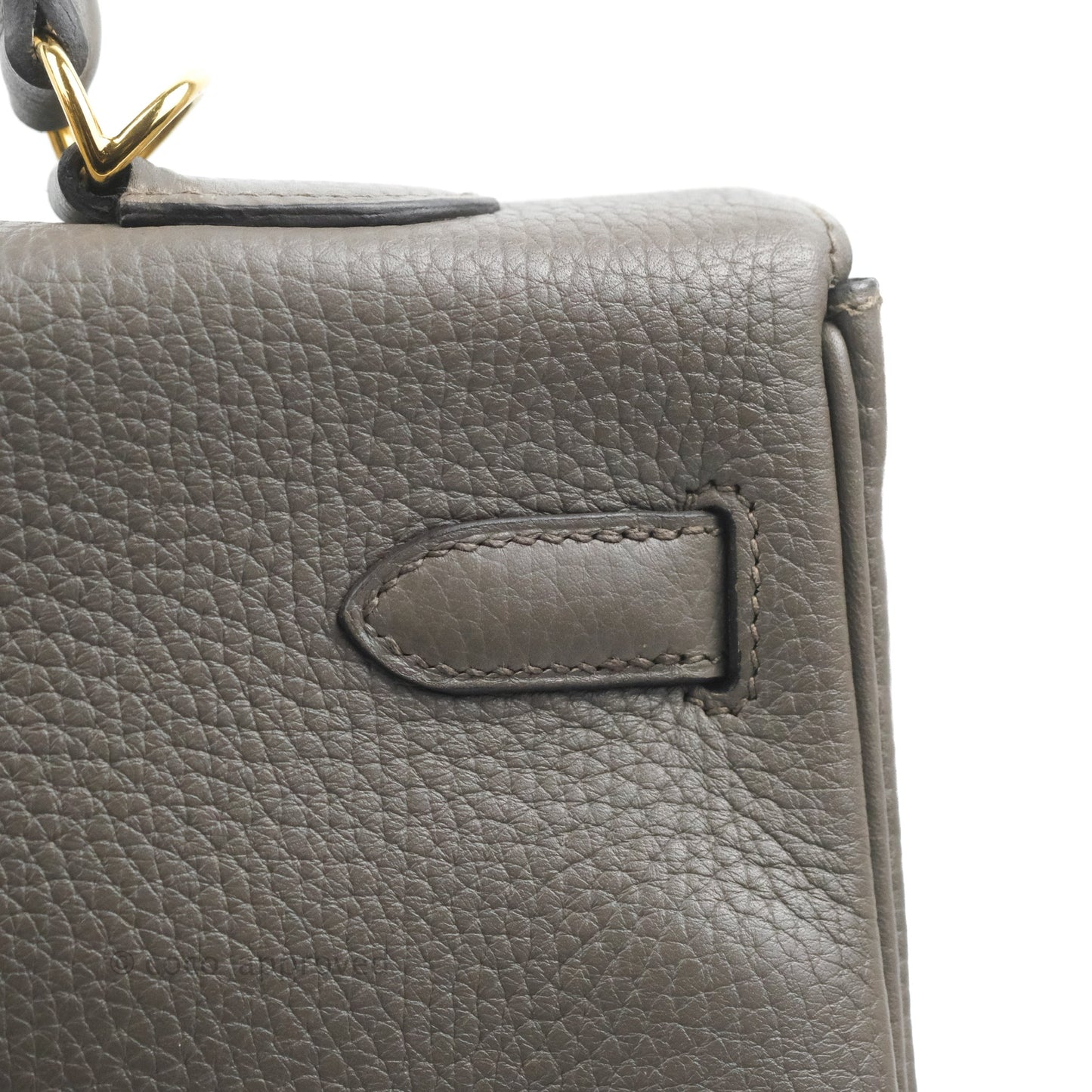 Hermès Kelly 35 Retourne Etain Clemence Gold Hardware