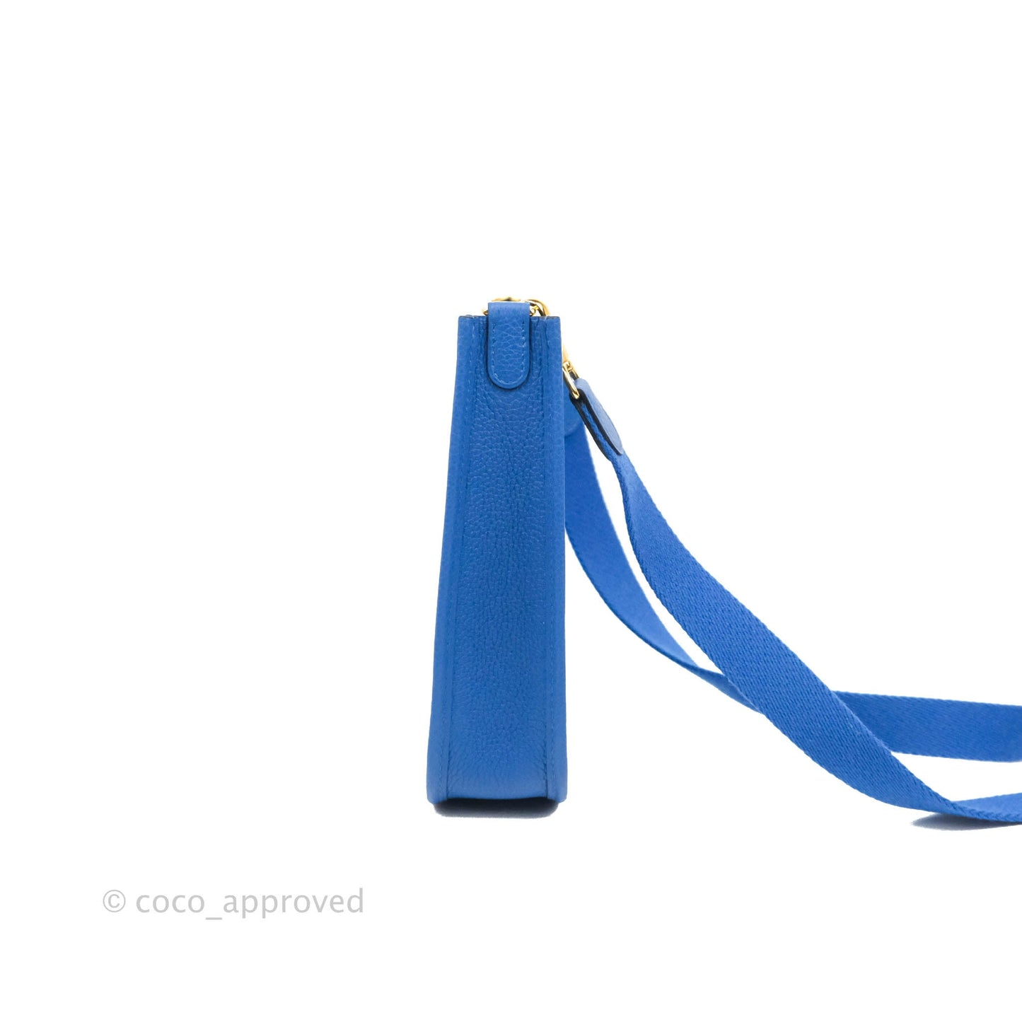 Hermès Clemence Mini Evelyne Blue Hydra Gold Hardware