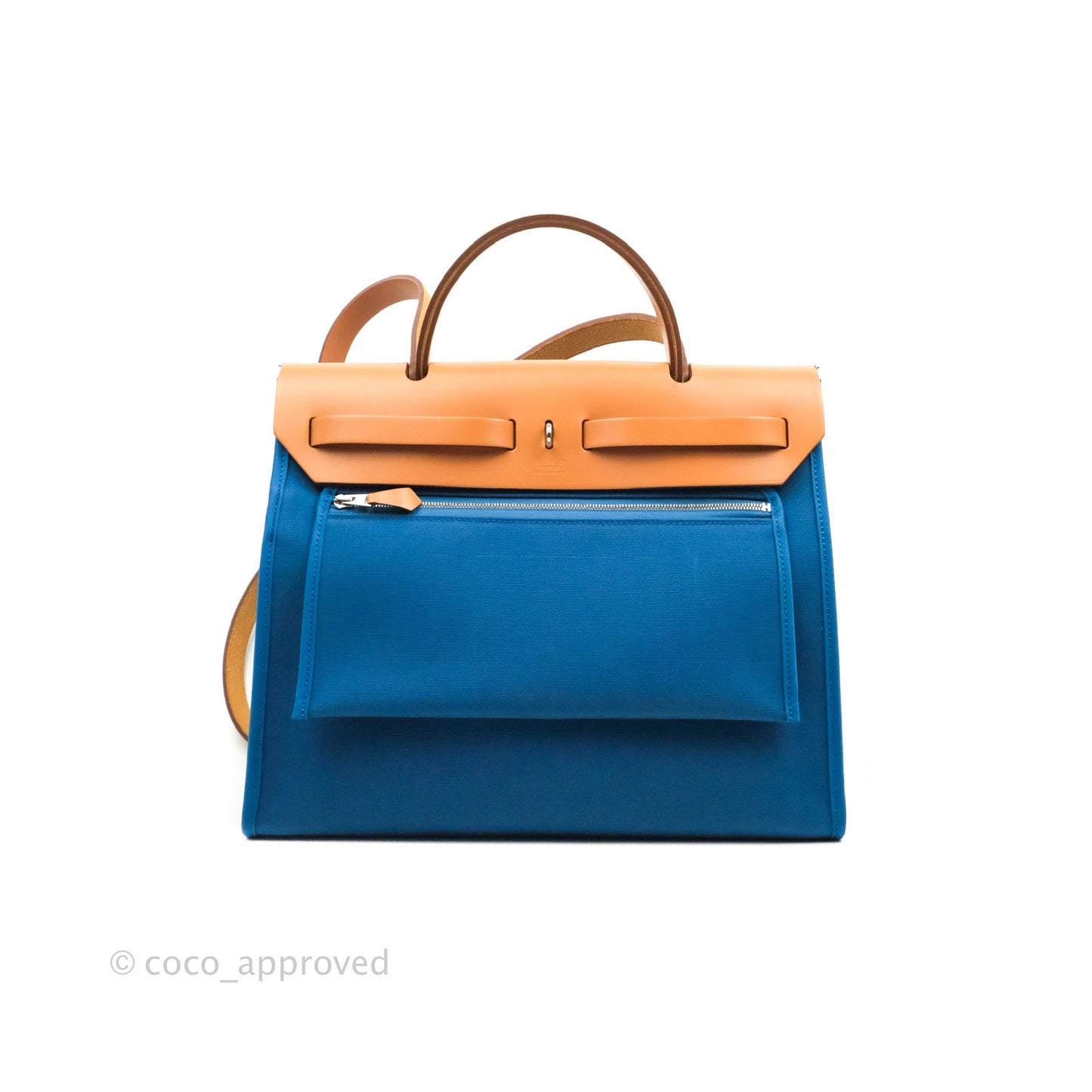 Hermès Herbag Zip 31 Outremer Nature Leather Palladium Hardware