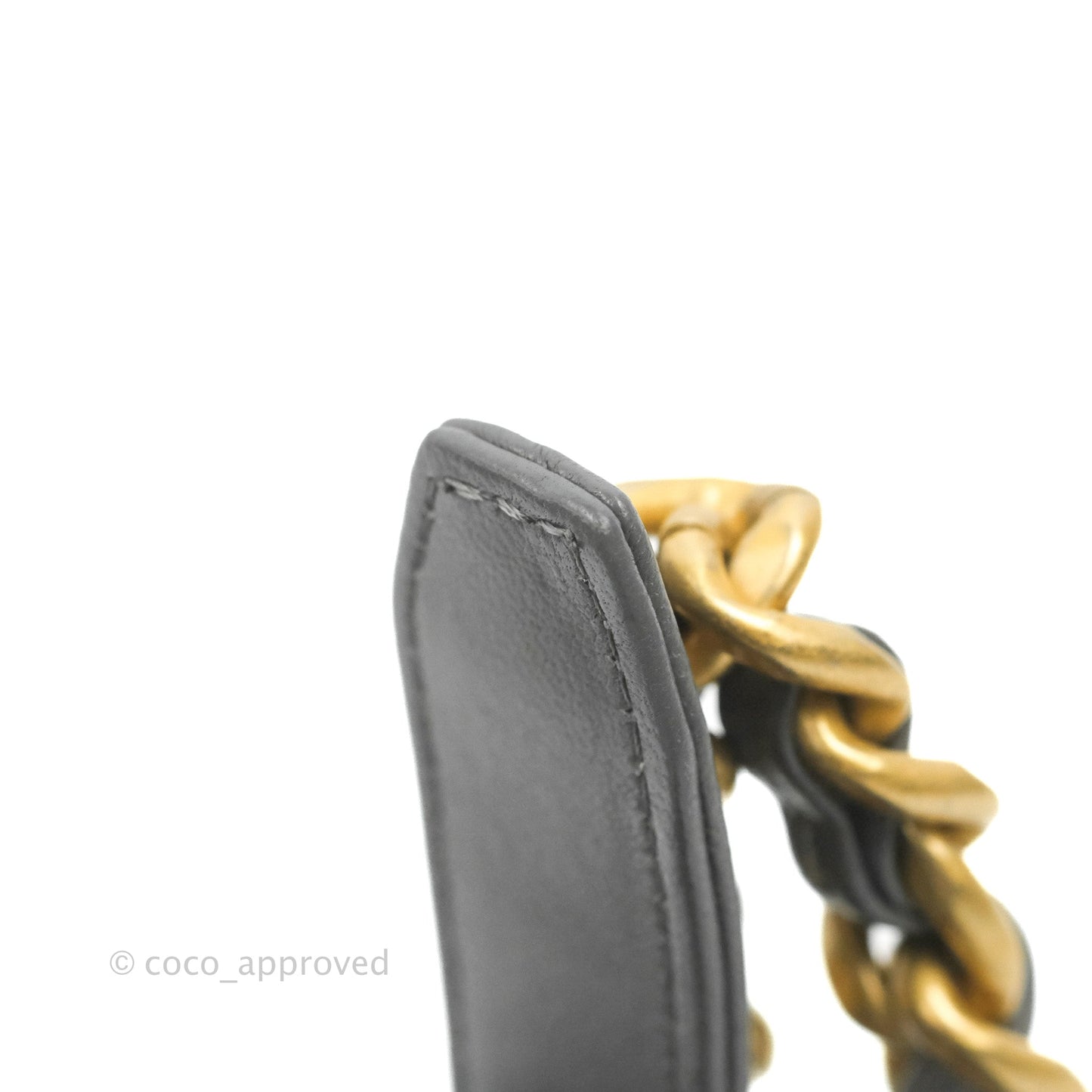 Chanel 19 Wallet on Chain WOC Dark Grey Lambskin Mixed Hardware
