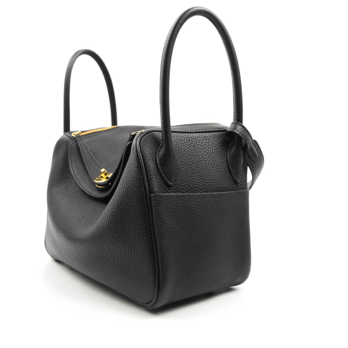 Hermès Lindy 26 Taurillion Clemence Black Gold Hardware