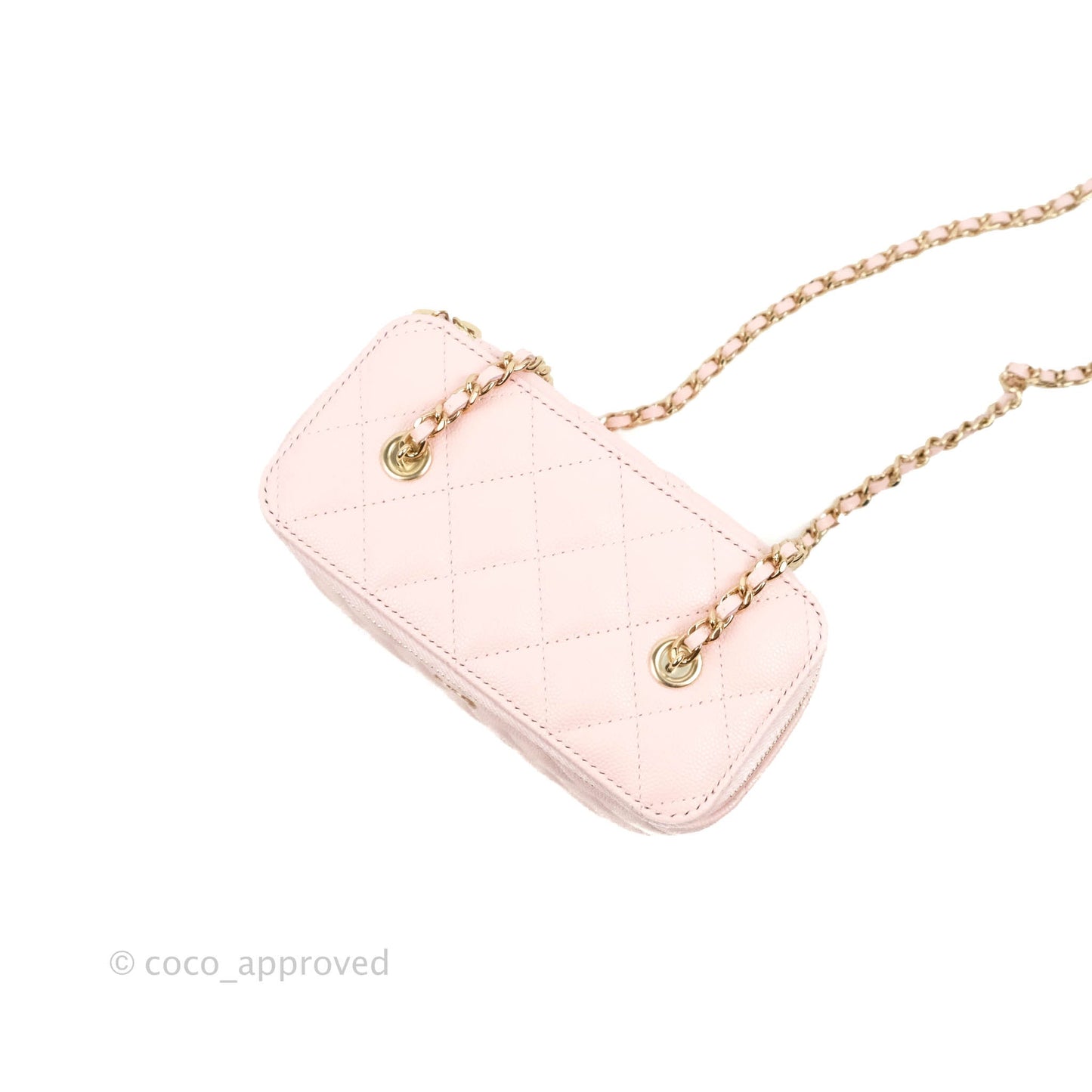 Chanel Classic Vanity with Chain Pink Caviar Gold Hardware