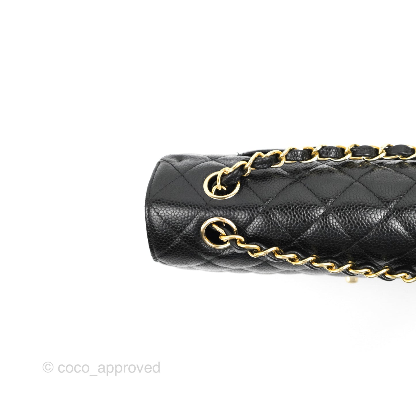Chanel Classic M/L Medium Flap Quilted Black Caviar 24K Gold Hardware