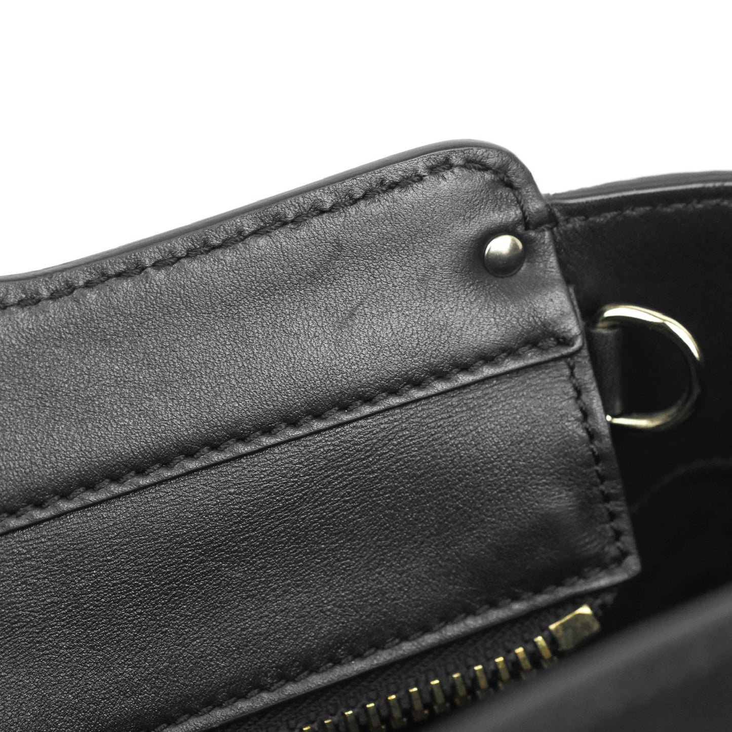 Valentino Garavani Rockstud Mini Trapeze Shoulder Bag Black Calfskin Gold Hardware