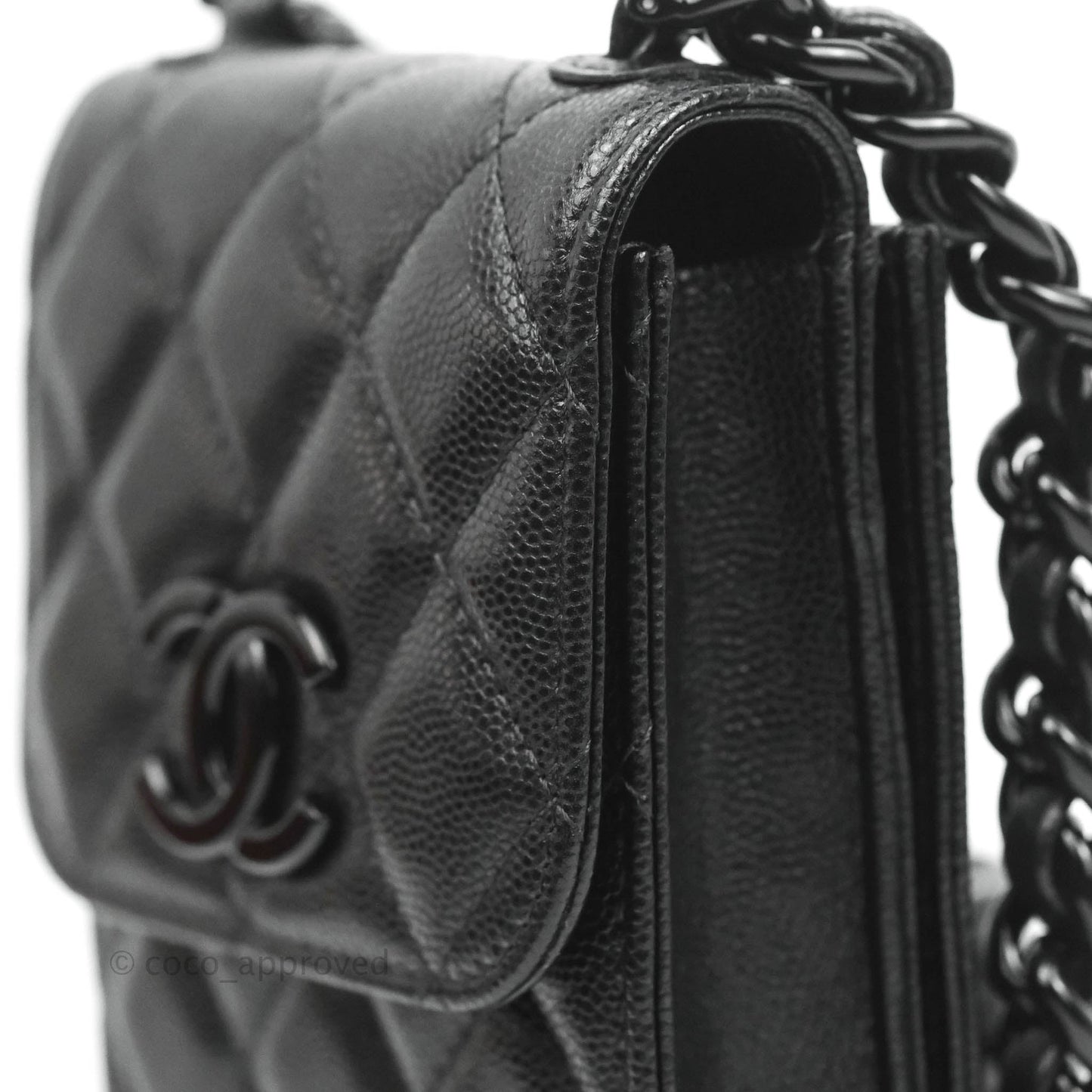 Chanel Quilted So Black Phone Holder Incognito Hardware