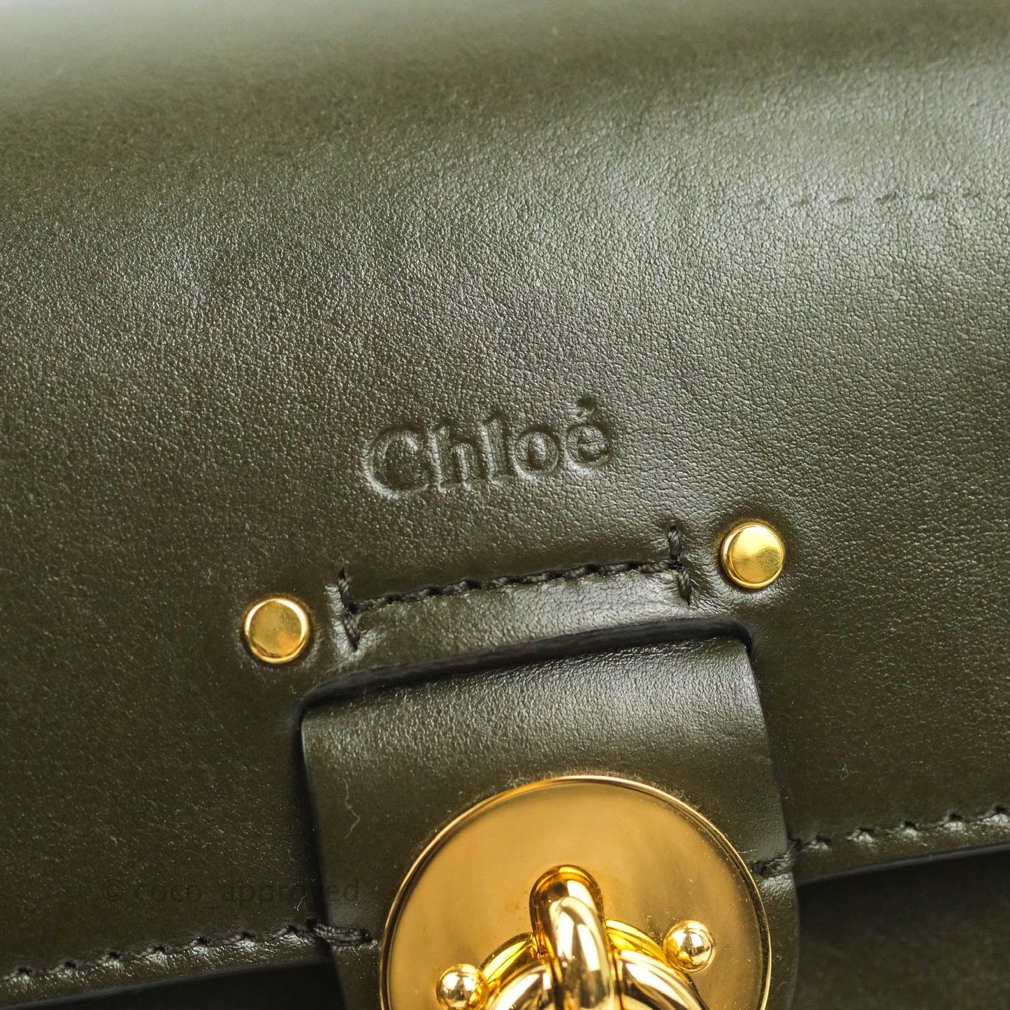 Chloé Small Tess Bag Dark Green Calfskin Suede